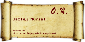 Oszlej Muriel névjegykártya